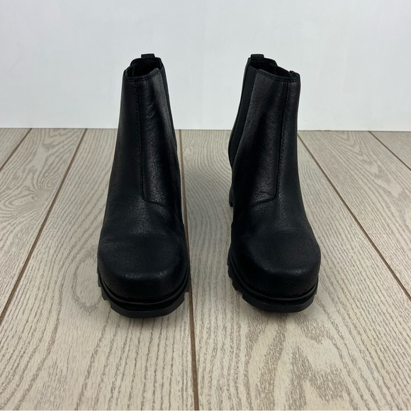 Sorel Women's Joan Of Arctic Wedge III Chelsea Bootie US10 Black Seat Salt $210 - Picture 2 of 8